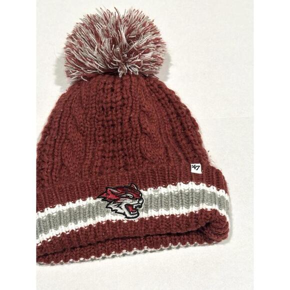 ‘47St. Joseph High School Football Red White and Grey Knit Beanie with Pom Pom - Picture 5 of 7